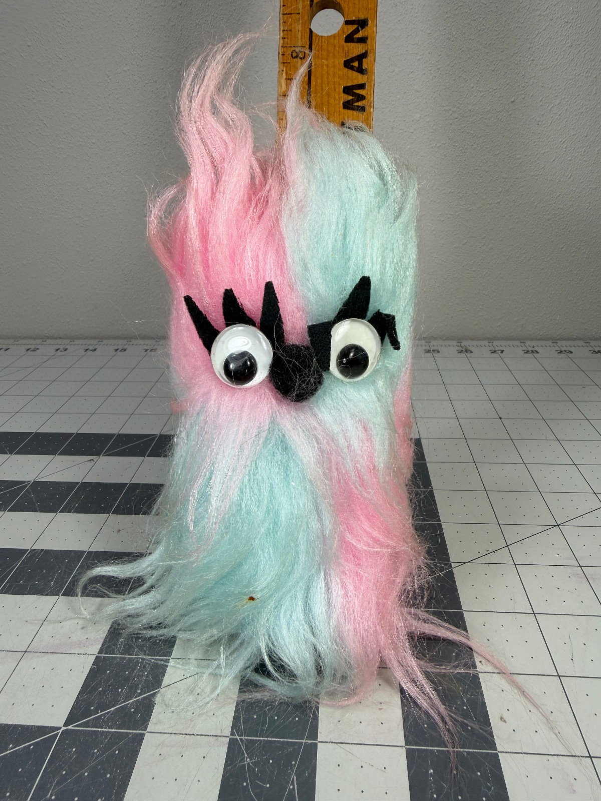 Vintage Mid Century Blue & Pink Fur Glook Gonk 6