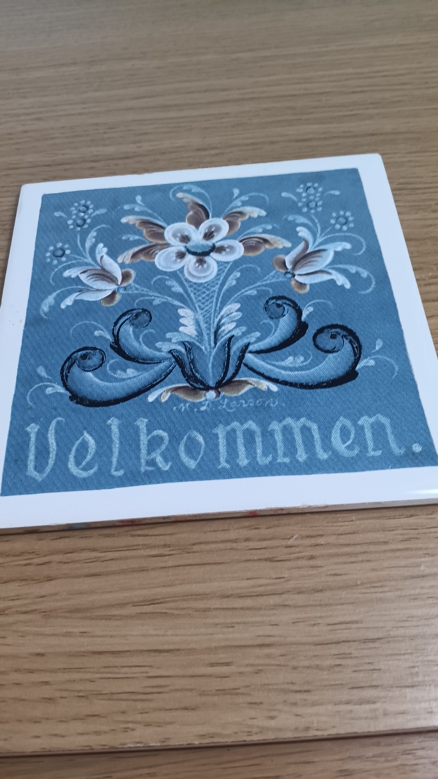 Vintage Bergquist Imports Velkommen Ceramic Tile