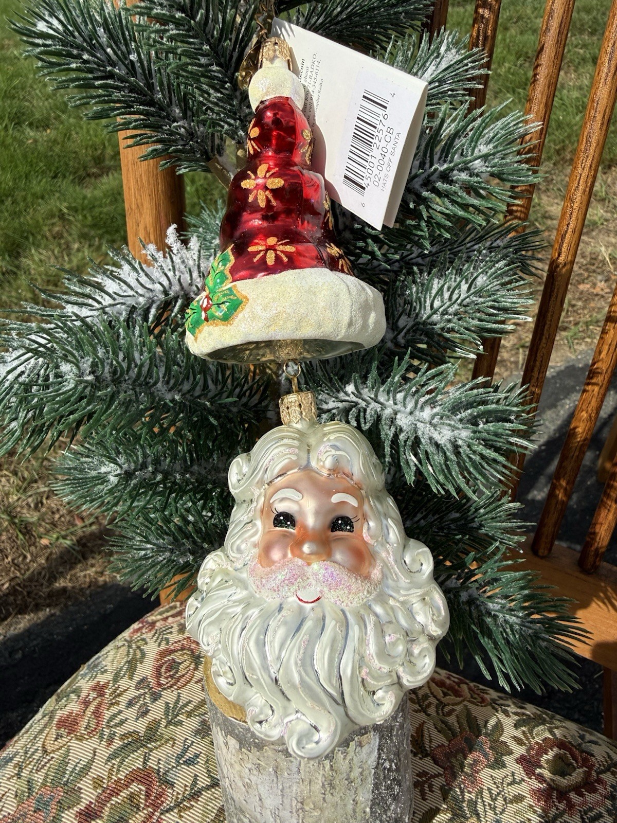 Vintage 2002 Christopher Radko “Hats Off Santa” Glass Ornament Hand Blown Poland
