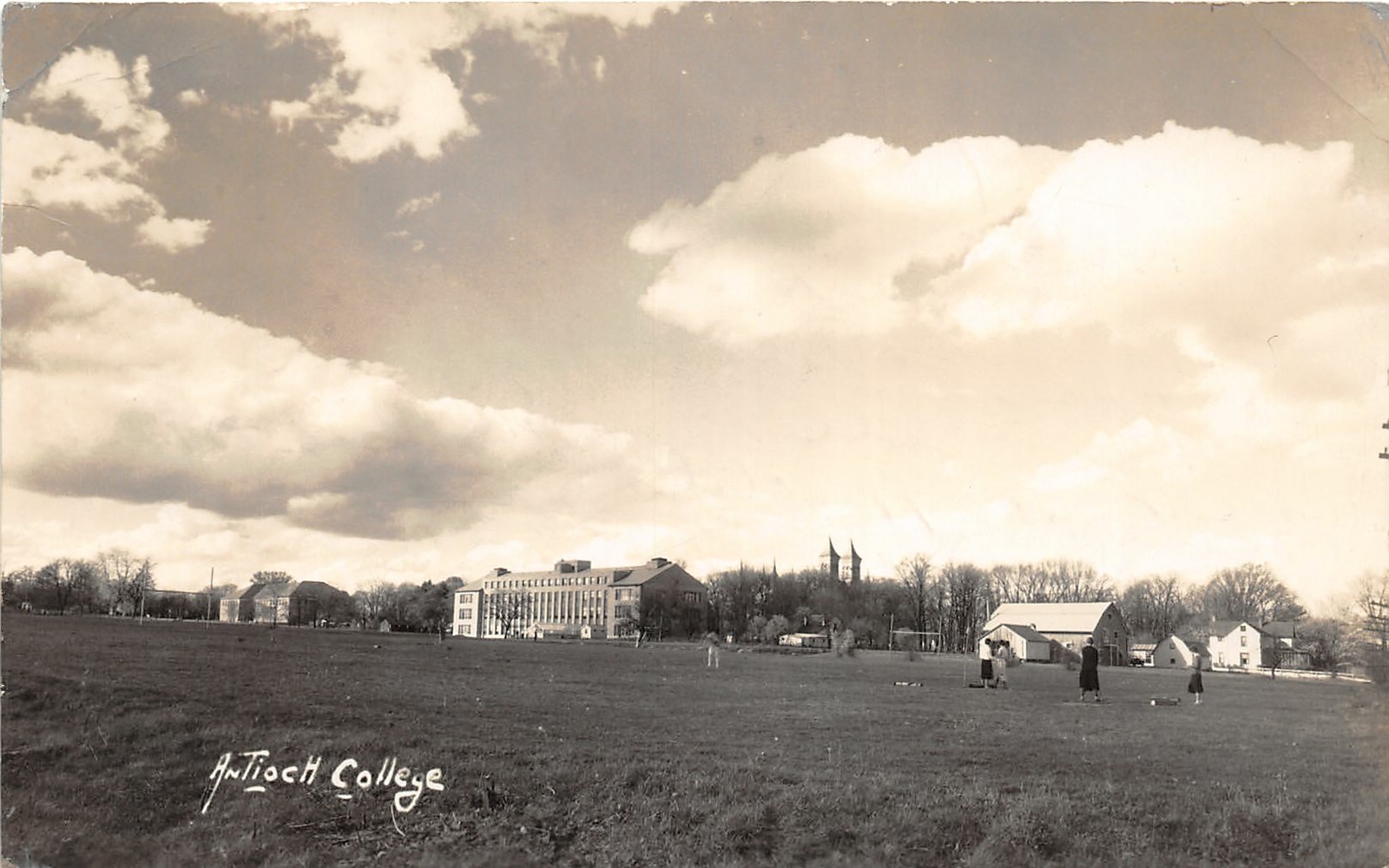 J6/ Yellow Springs Ohio RPPC Postcard c1938 Antioch College Buildings 154