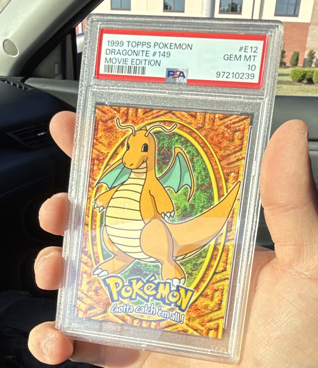 Topps 1999 Pokémon Movie Edition Dragonite E12 PSA 10 Graded Cert 97210239
