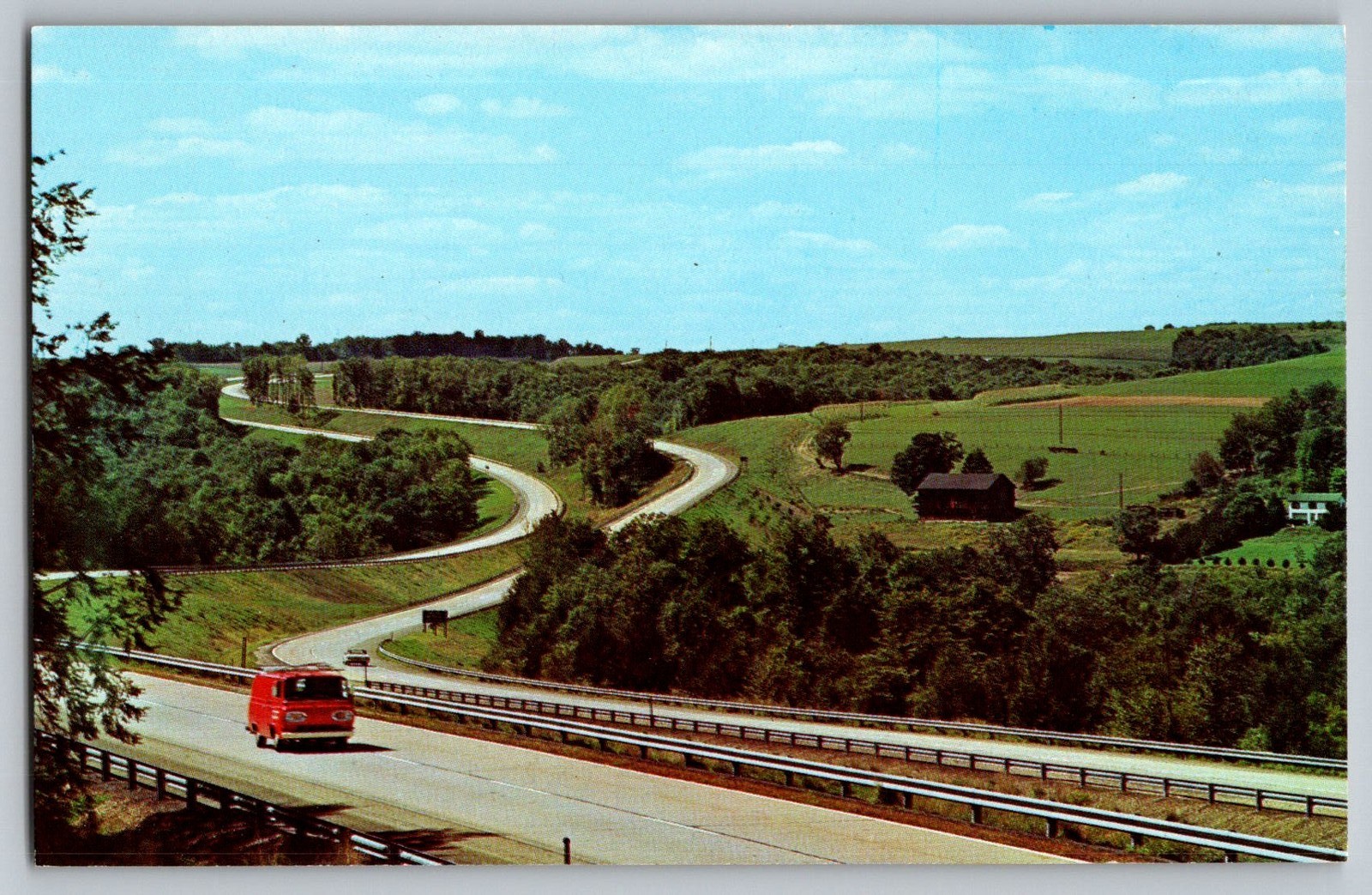 Postcard - Pennsylvania Shortway, Interstate 80 Between Sharon And Stroudsburg