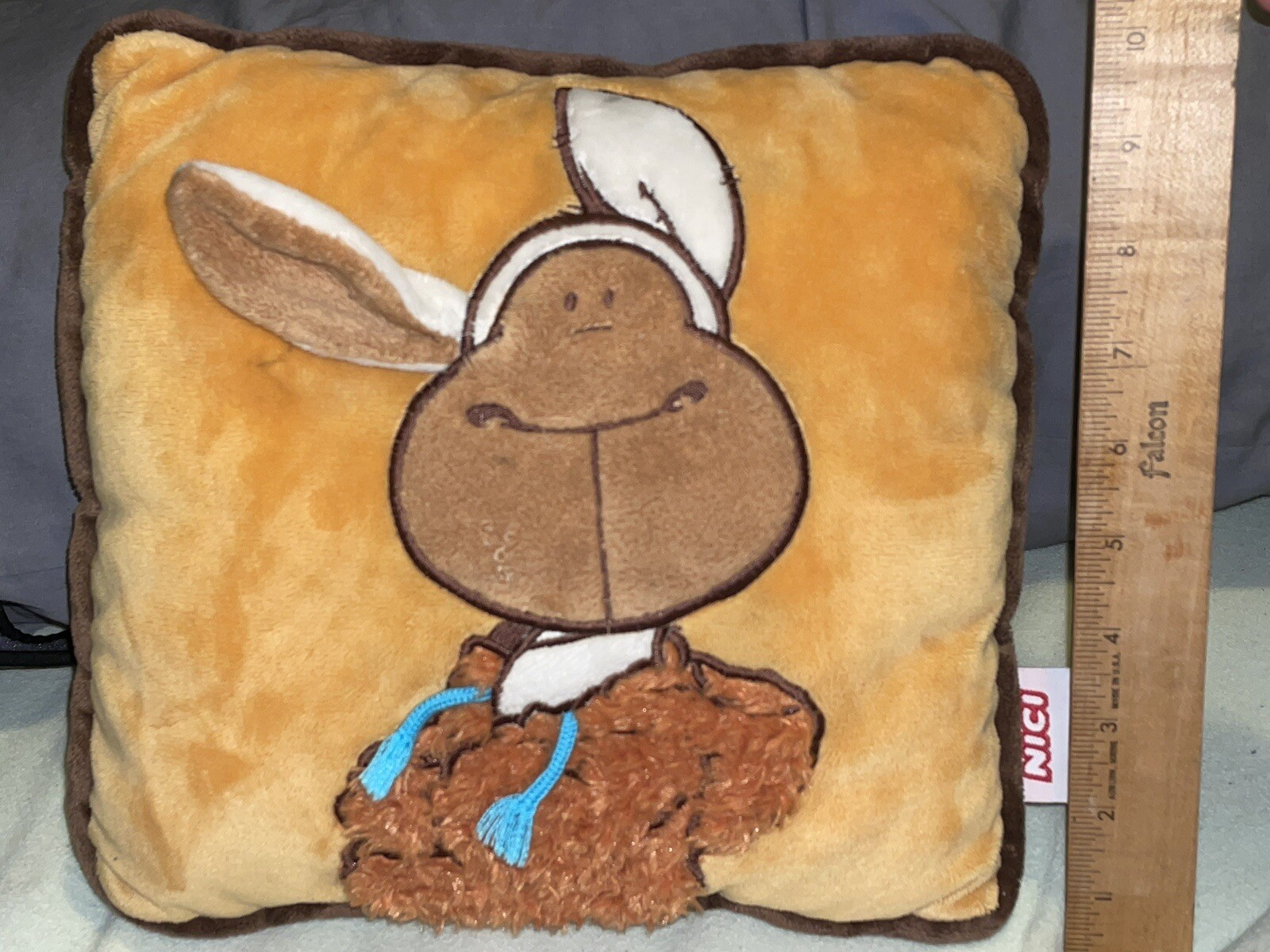 NICI Germany AG Cartoon STUFFED Cushion TOY Gift DONKEY Dog PLUSH Pillow 10”x10”