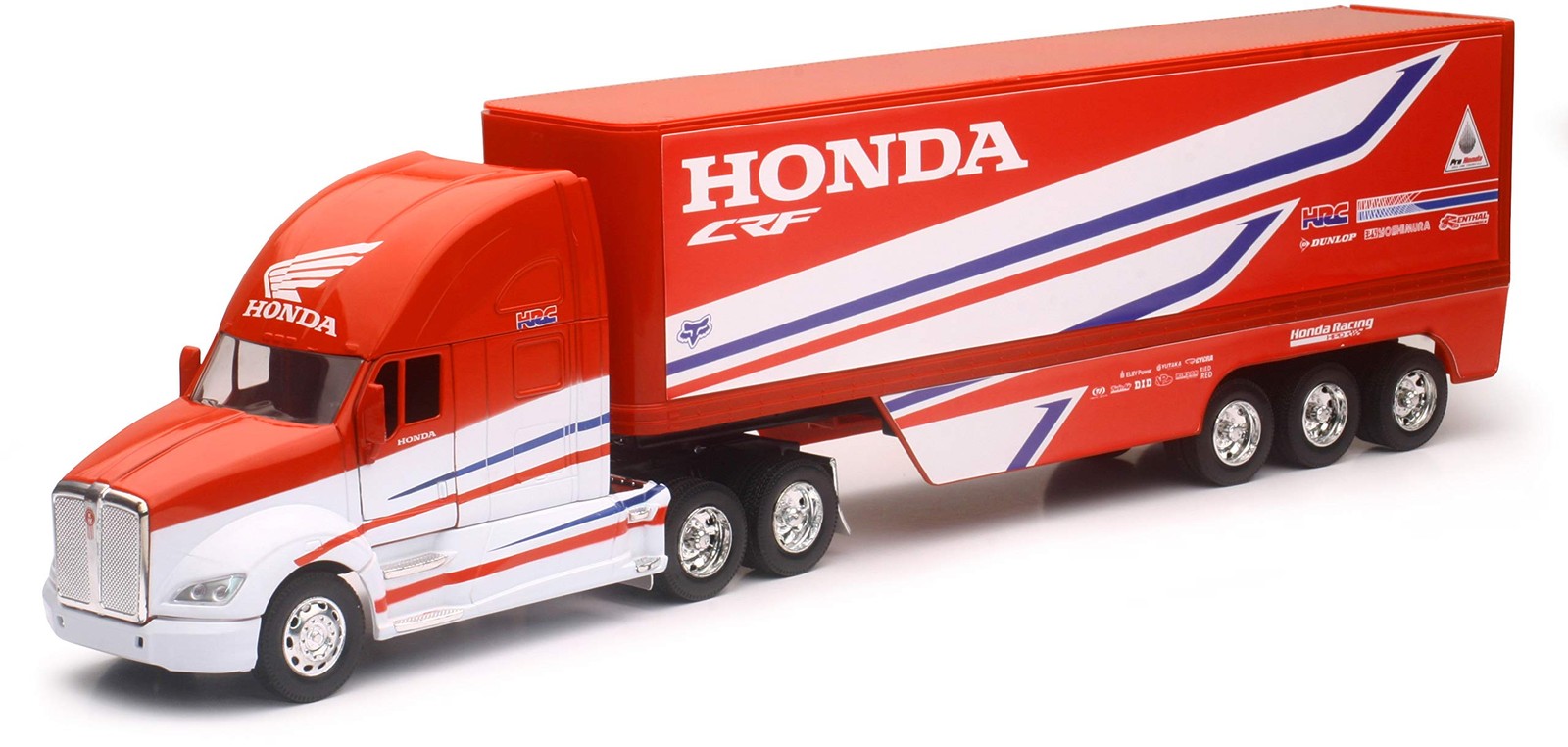 New-Ray 1:32 scale Team Honda HRC Motocross Racing Transporter Truck, Red