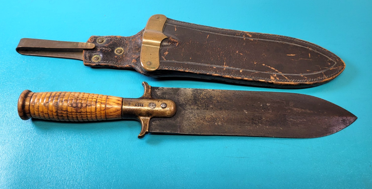 Original US Springfield Model 1880 Hunting Knife Tool + Type 4 Scabbard TR1321