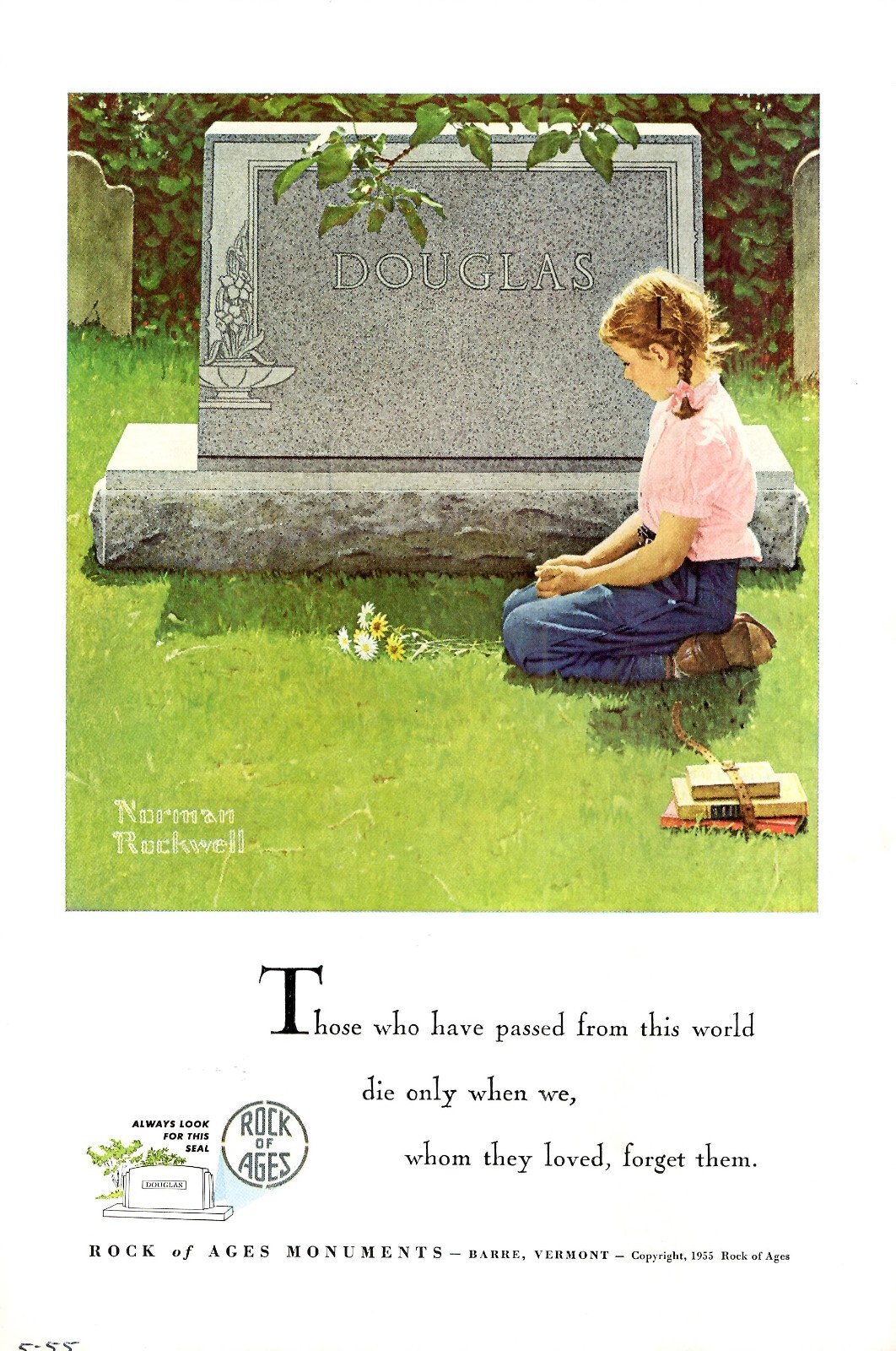 Norman Rockwell Rock of Ages (Douglas) Advertisement 1955