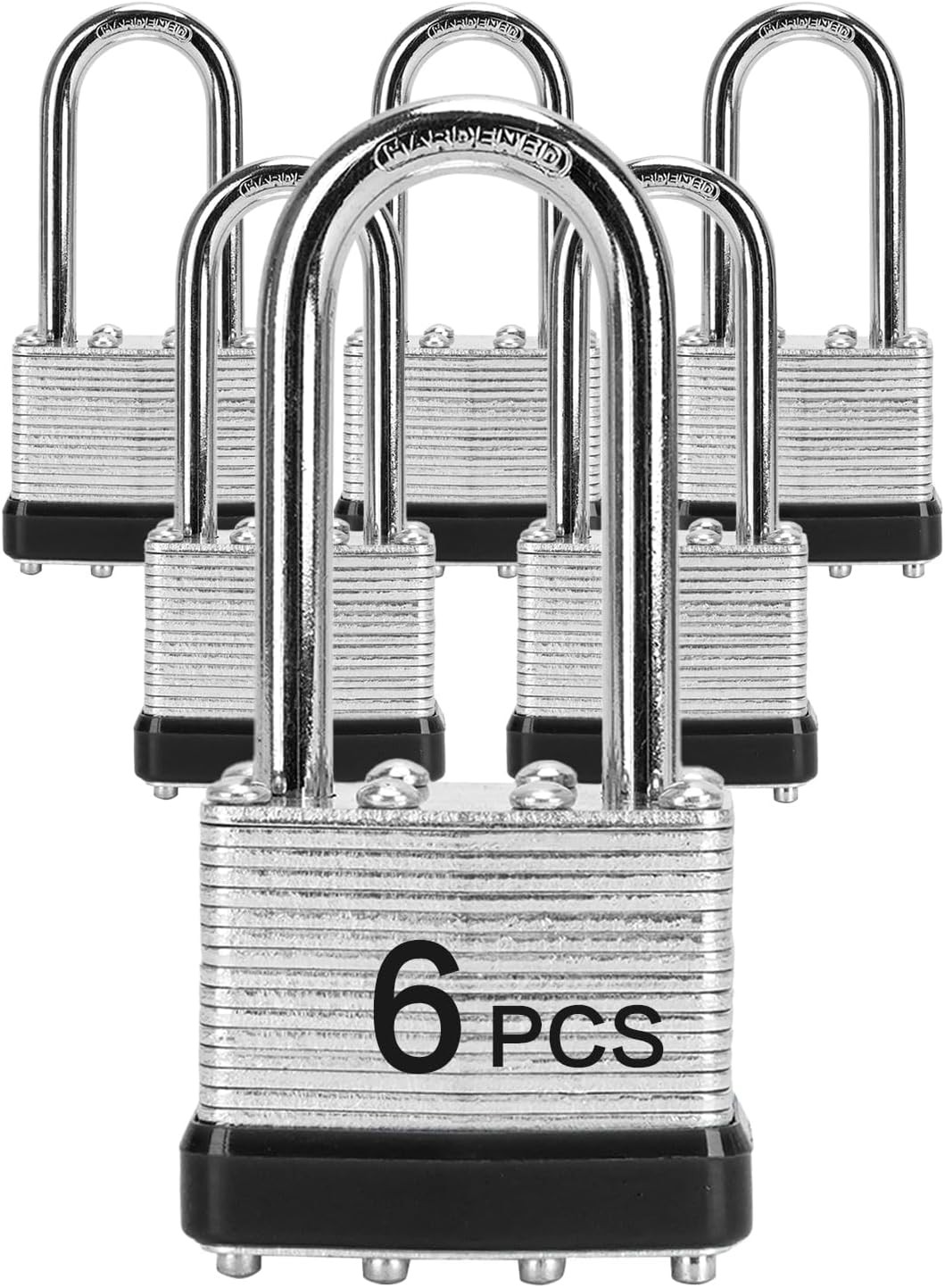 Padlocks with Same Key, 6 Pcs Laminated Keyed Padlock (1-9/16