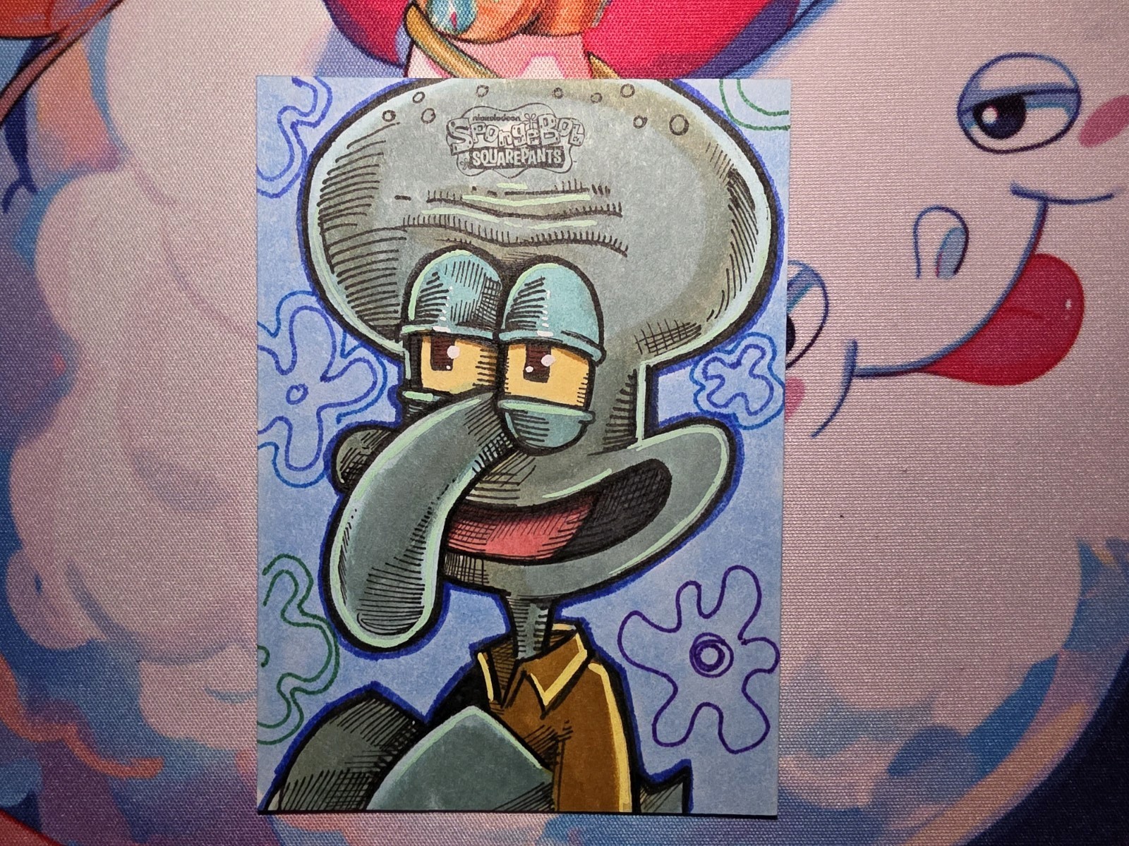 Topps 2025 Chrome SpongeBob 25th Anniversary 1/1 Sketch Auto Squidward