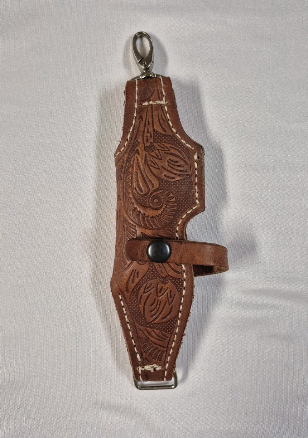 Vintage Robert Saddlery El Paso TX Hand Tooled Leather Folding Knife Sheath 