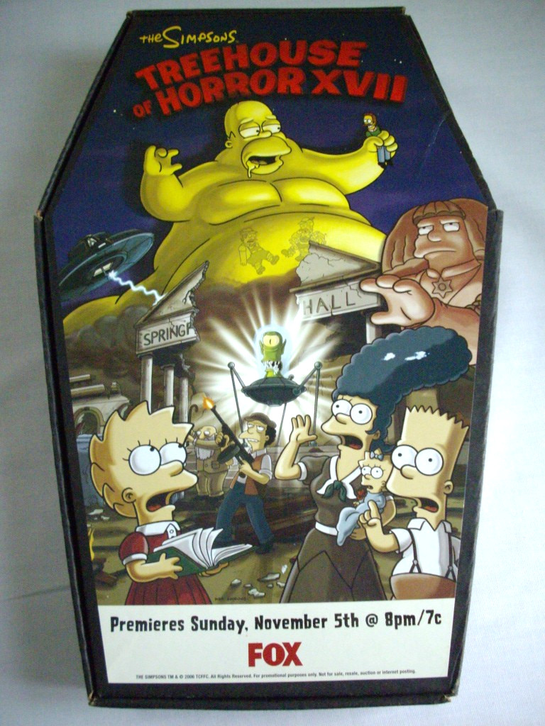 Vtg 2006 Simpsons Treehouse of Horror XVII Promo T Shirt XL Coffin Box Rare Fox