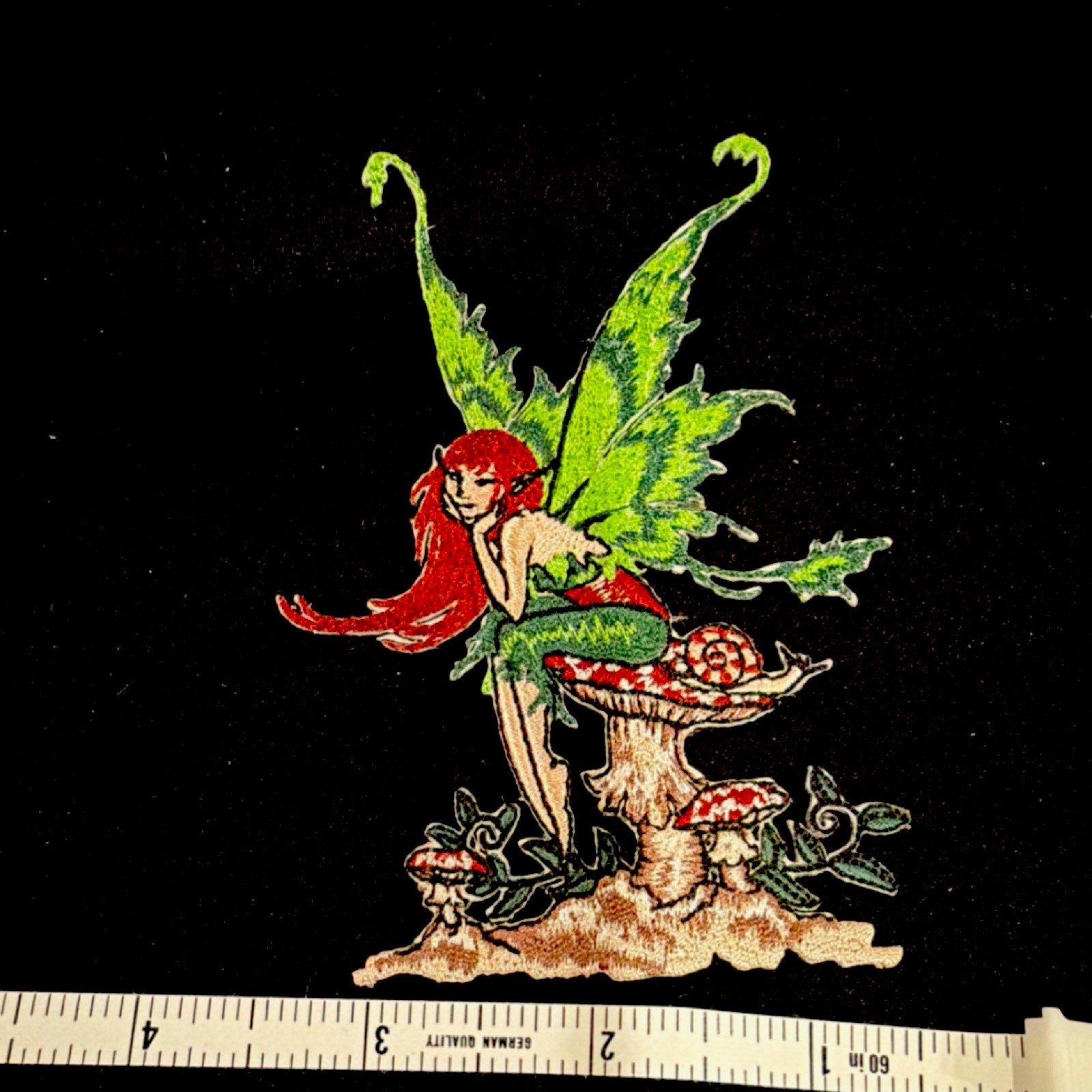 Vintage Amy Brown Fairy Embroidered Patch – Mushroom Fairy – Fantasy Art Iron On