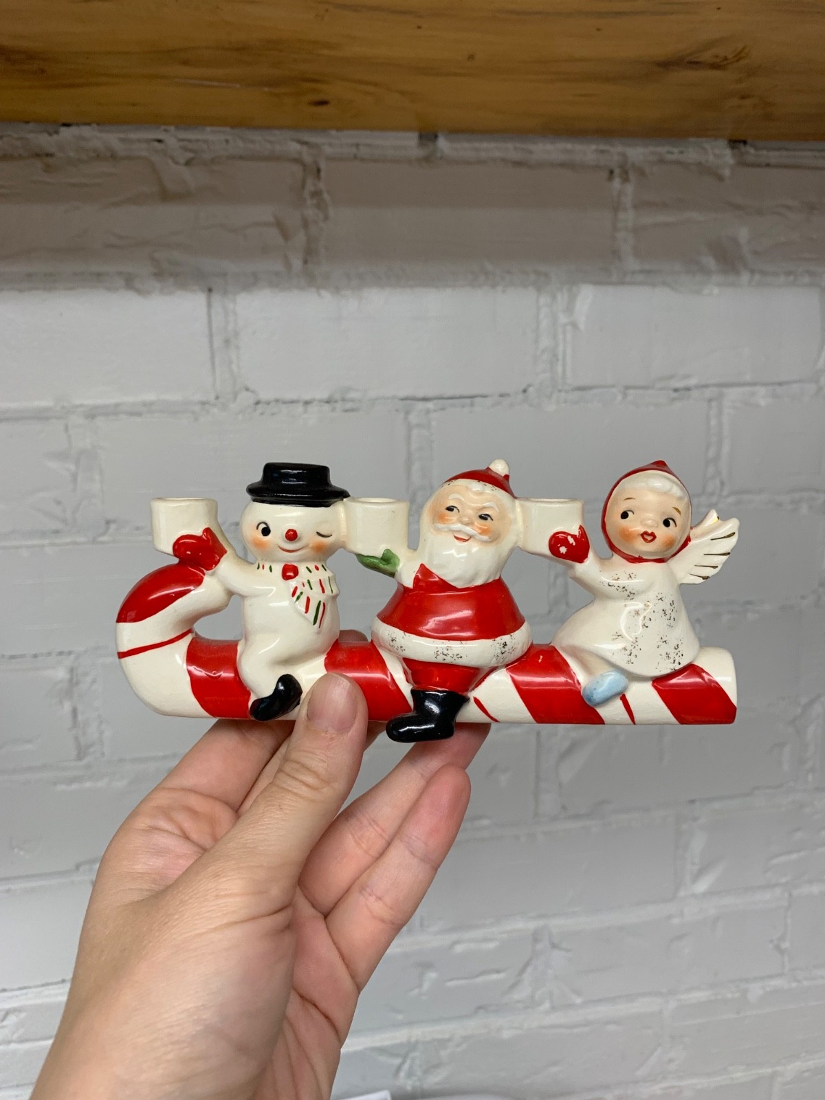 vintage rare Holt Howard Norcrest Napco Era Christmas candy cane sleigh figurine