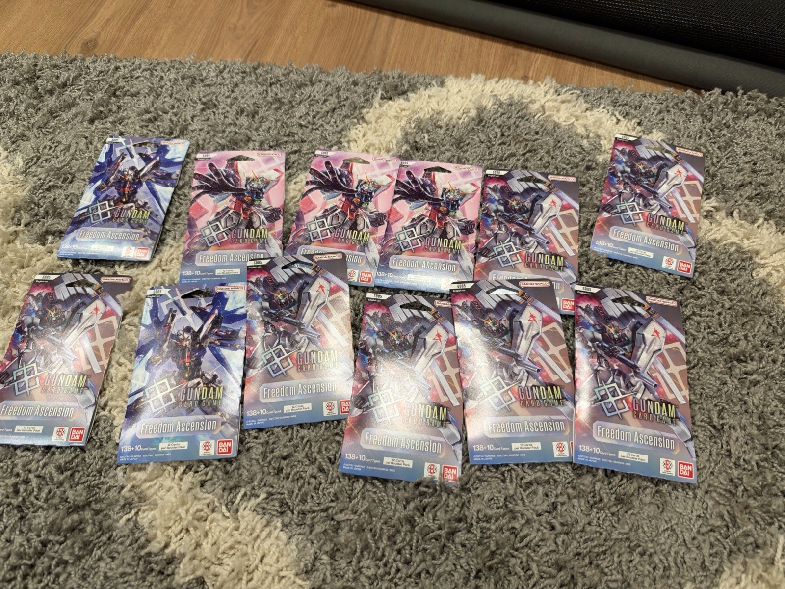 Gundam Card Game Freedom Ascension Sleeved Booster Pack Lot of 12 SEALED WEIGHED
