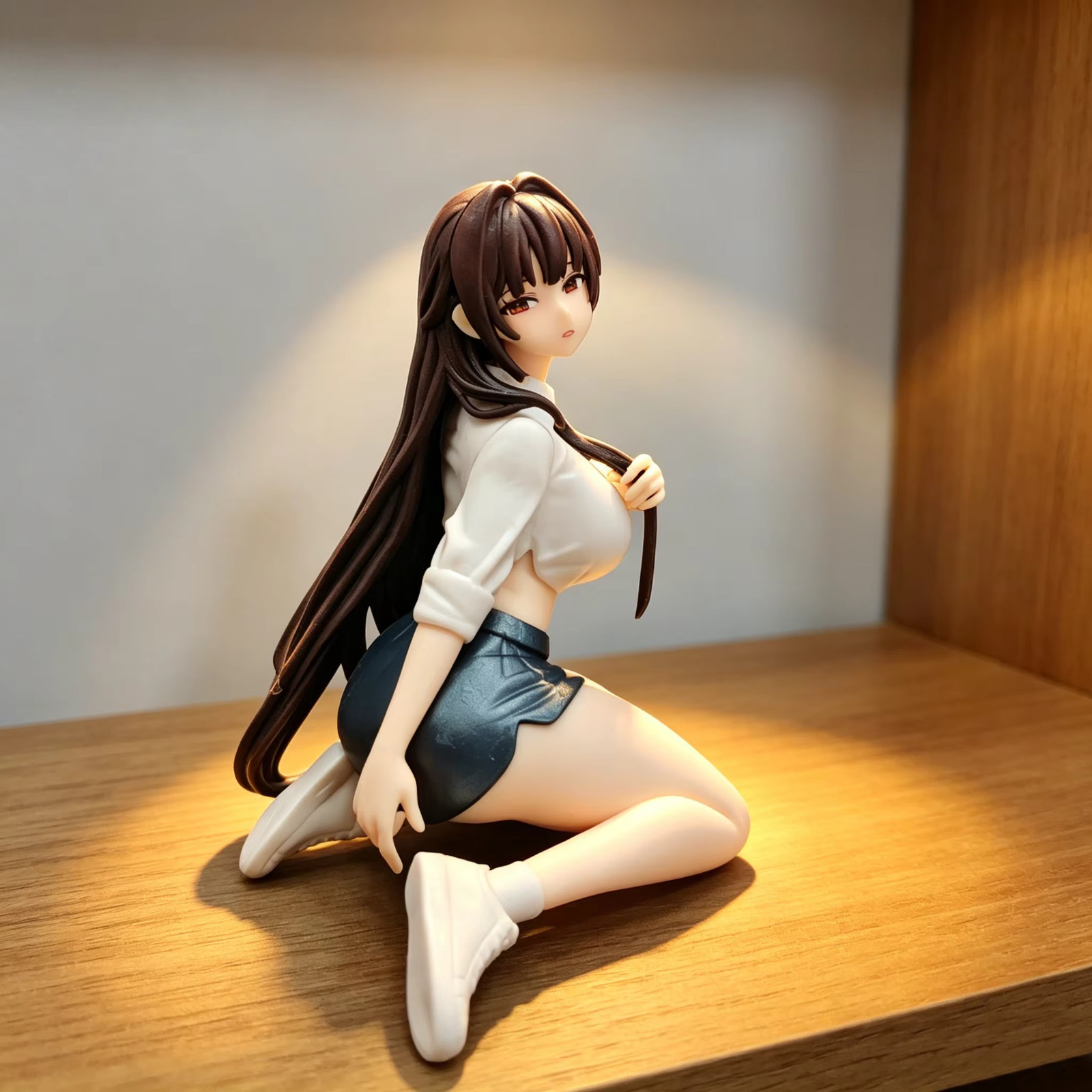 12cm Kneeling Girl Anime Figure Office Uniform Ver. PVC Statue Collectible Model