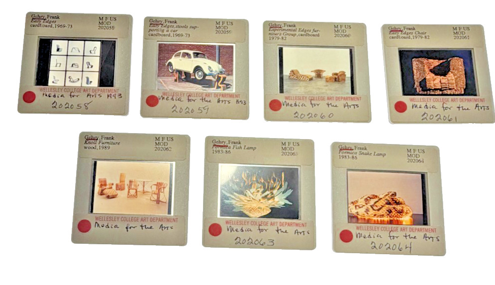 Lot of 7 Vintage 35mm Art Slides – Frank Gehry Furniture, Easy Edges & Lamps