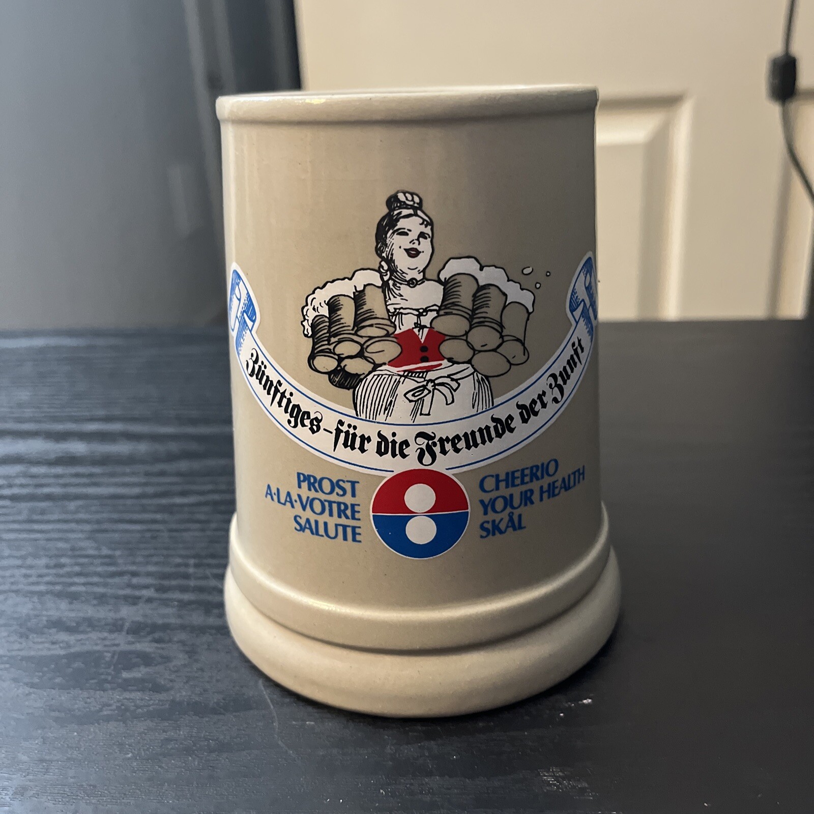 Vintage German Prost Cheerio Your Health Ceramic Beer Stein Mug