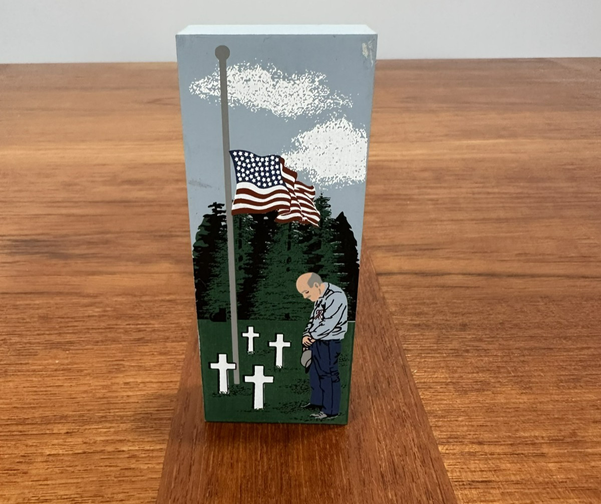 2001 Cat's Meow Village Shelf Sitter Accessory - GOD BLESS AMERICA #01-909 Rare