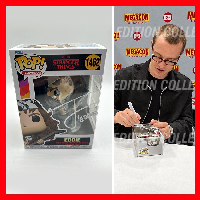 JOSEPH QUINN SIGNED Eddie Funko Pop #1462 Stranger Things - COA & PICTURE
