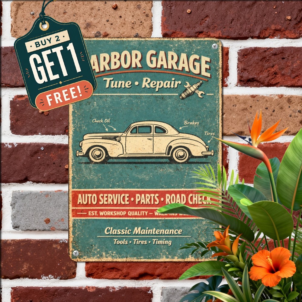 Classic Grunge Muscle Car Automotive Art Retro Metal Tin Sign Garage 8x12