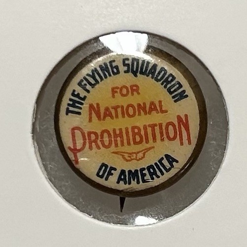 Vintage 1910s The Flying Squadron For National Prohibition Of America Pinback 