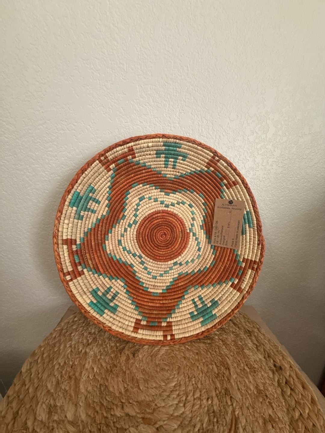 Vintage Tribal Woven Basket: Handmade Boho Home Decor (14.25 Inch) -