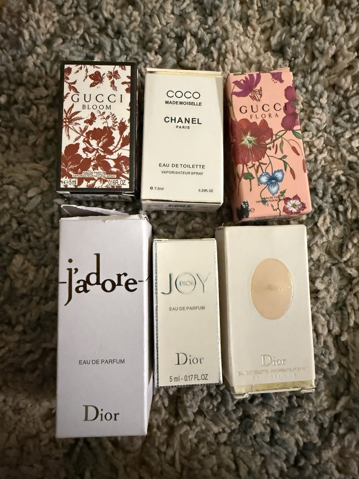 Gucci Bloom & Flora, CHANEL Coco Mademoiselle, Dior J\'adore & Joy Mini Lot