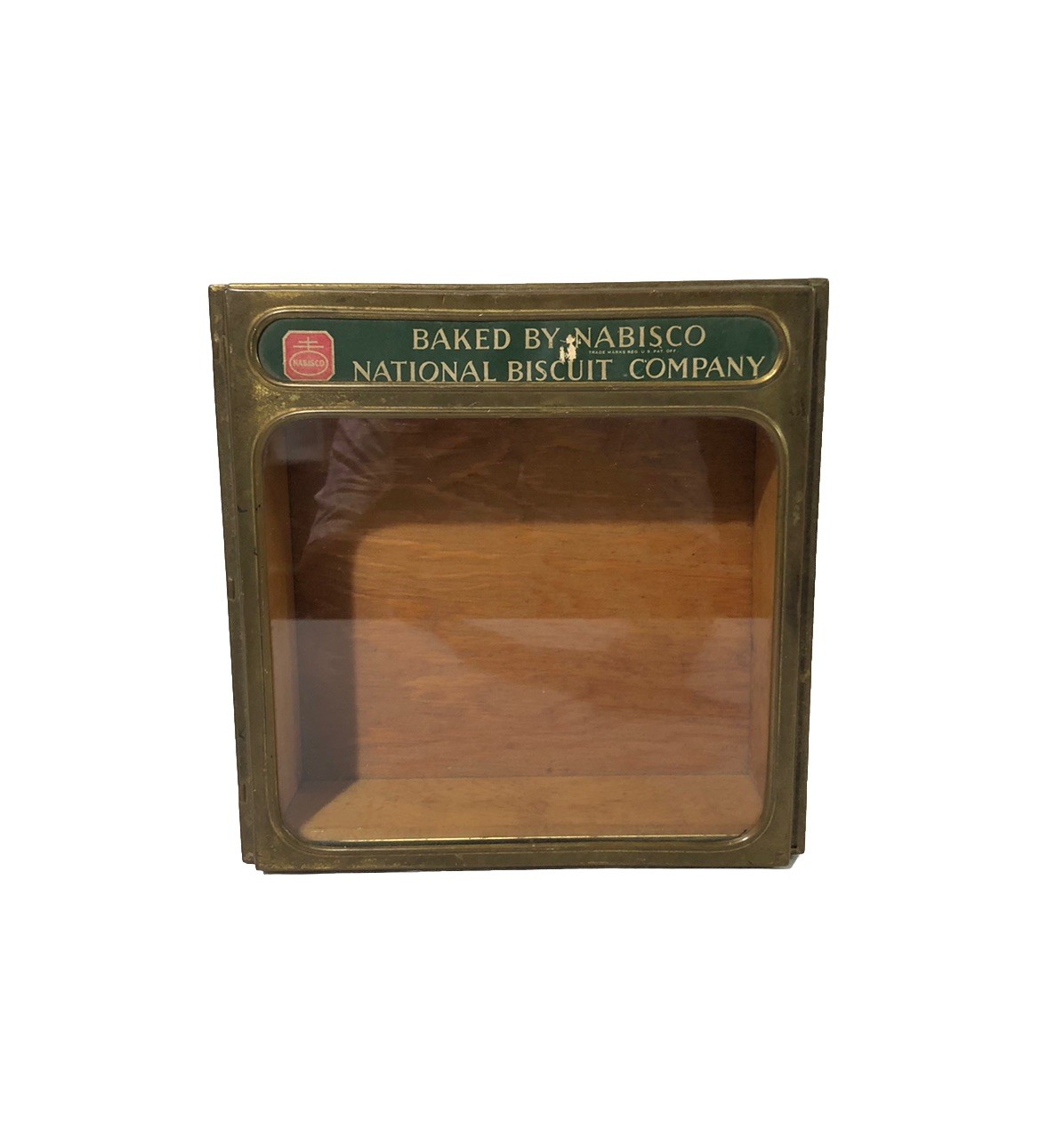 Vintage Nabisco National Biscuit Company Hinged Metal Glass Wood Display Case
