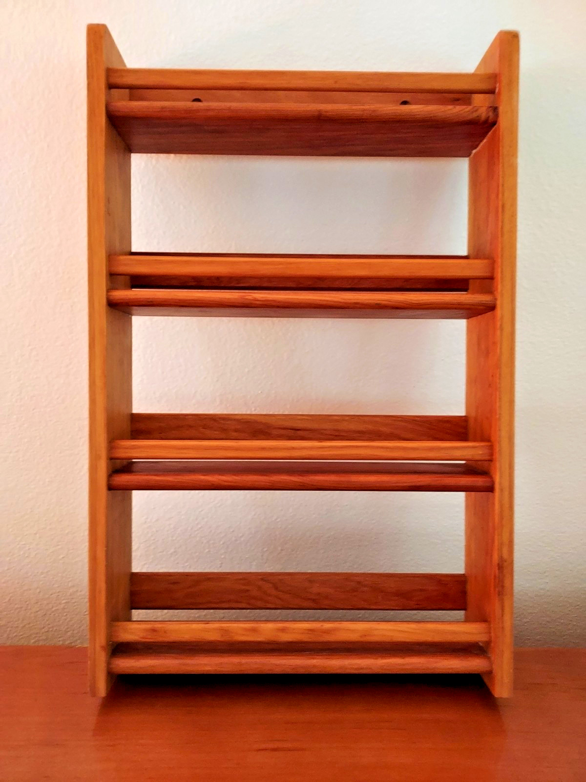 Vintage Bartelt Quality Housewares 4-Tier Wooden Spice Rack Sonoma CA