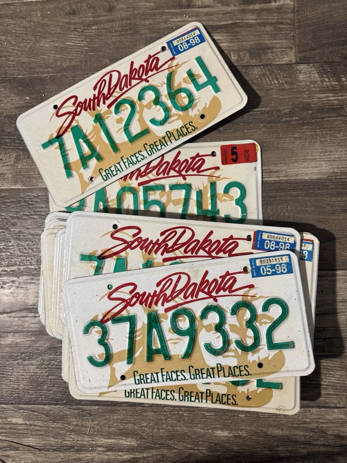 20- South Dakota Embossed License plates-1996-2000 Mount Rushmore-good Shape
