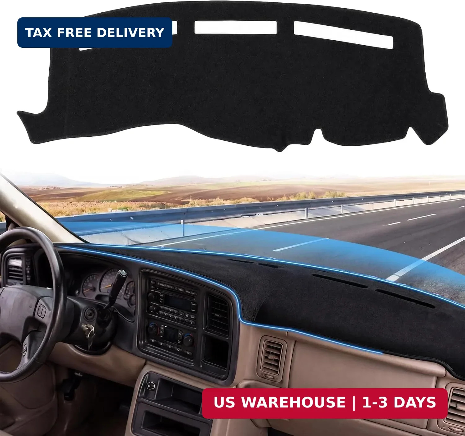 Dash Board Cover Mat Carpet Compatible 1999-2006 Chevy Silverado/GMC Sierra | Ta