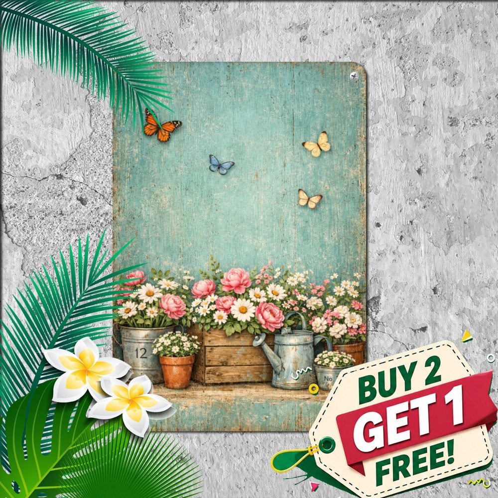 vintage floral garden illustration potted flowers still life