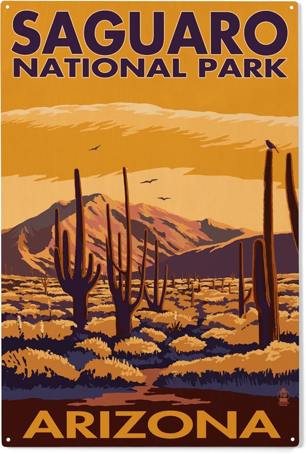 Lantern Press 12x16 Metal tin Sign, Ready to Hang Wall Decor, Saguaro National P
