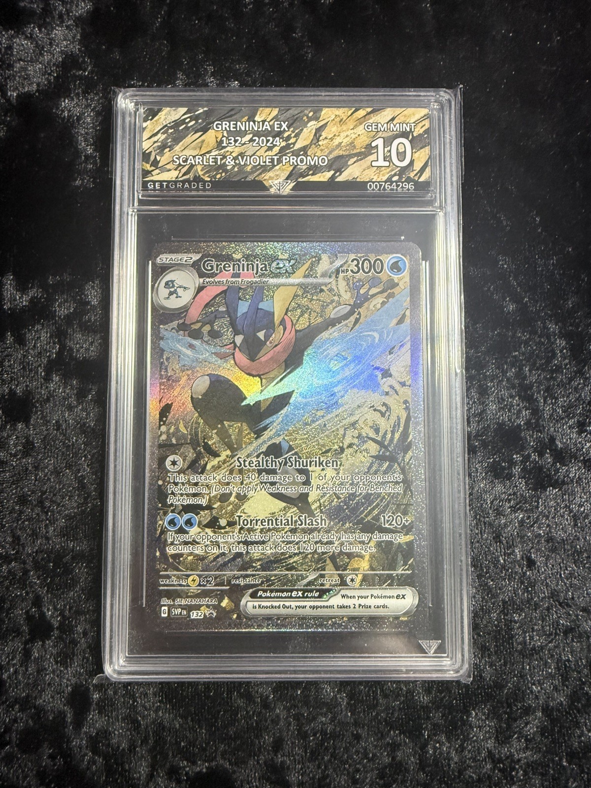 Pokémon Greninja ex 132 S&V Promo GetGraded GG 10 Gem Mint Art Label