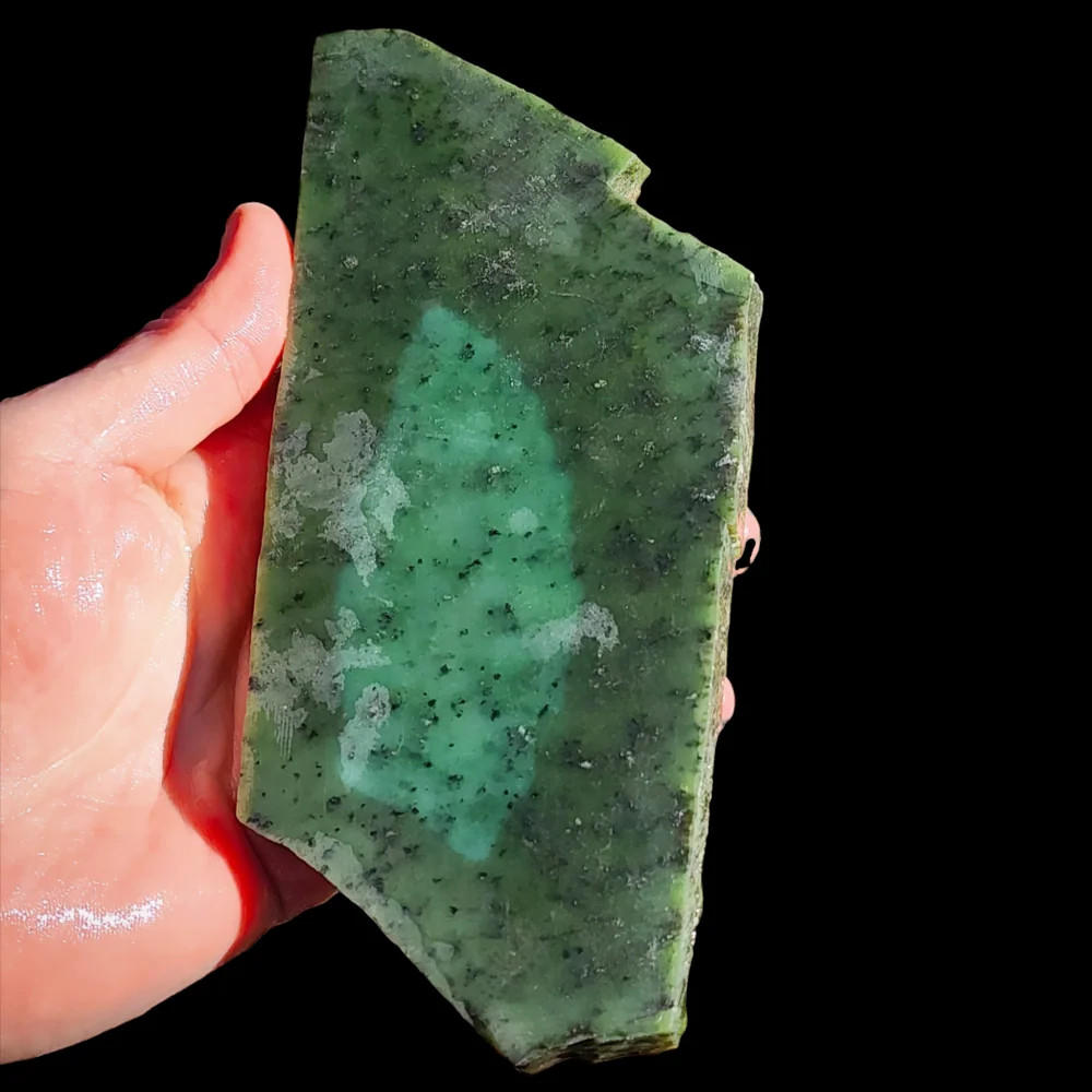 607g Raw Nephrite Jade Carving Slice (R14B768)