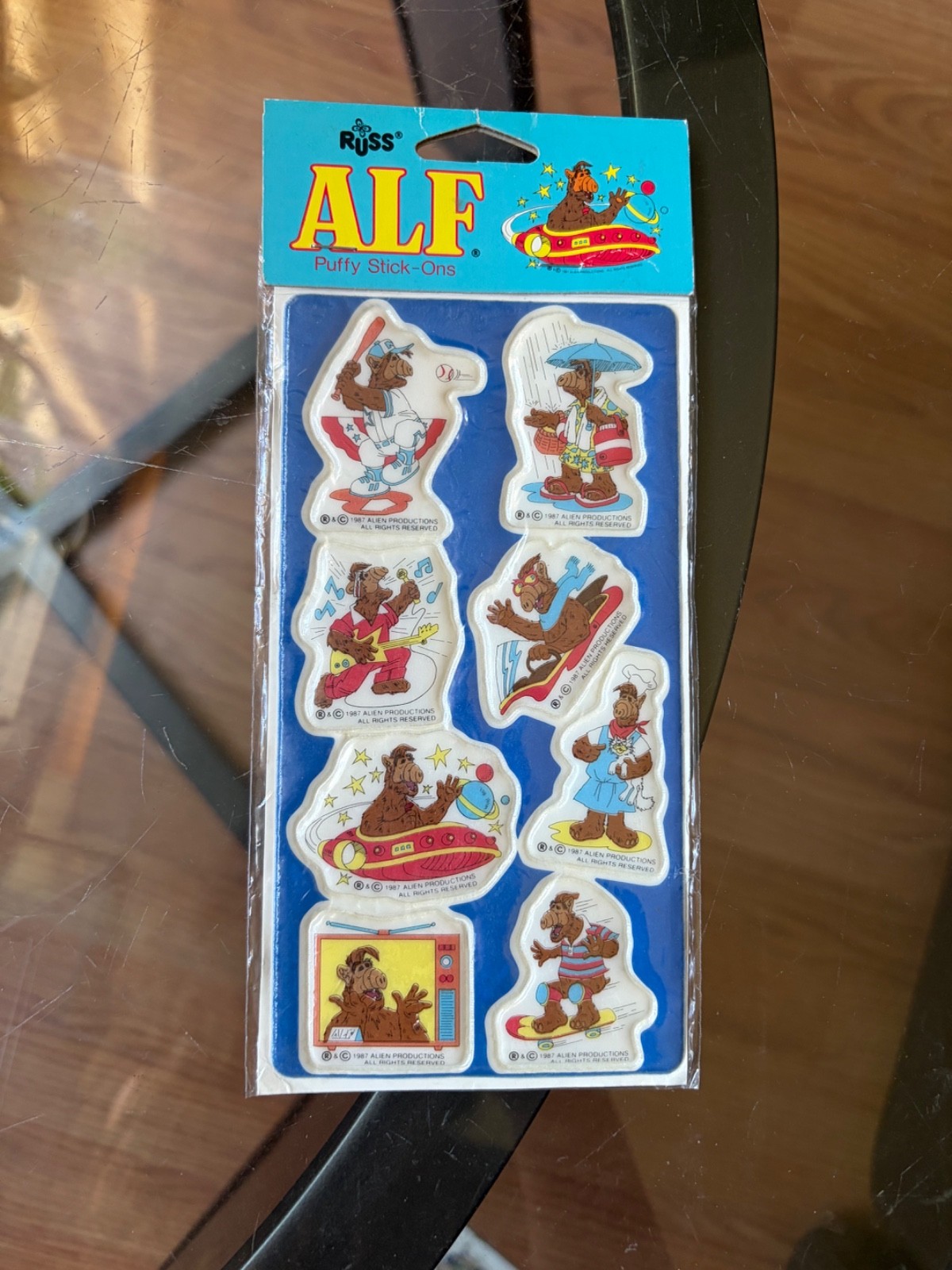 VINTAGE 1987 RUSS ALF PUFFY STICK-ONS STICKER SHEET