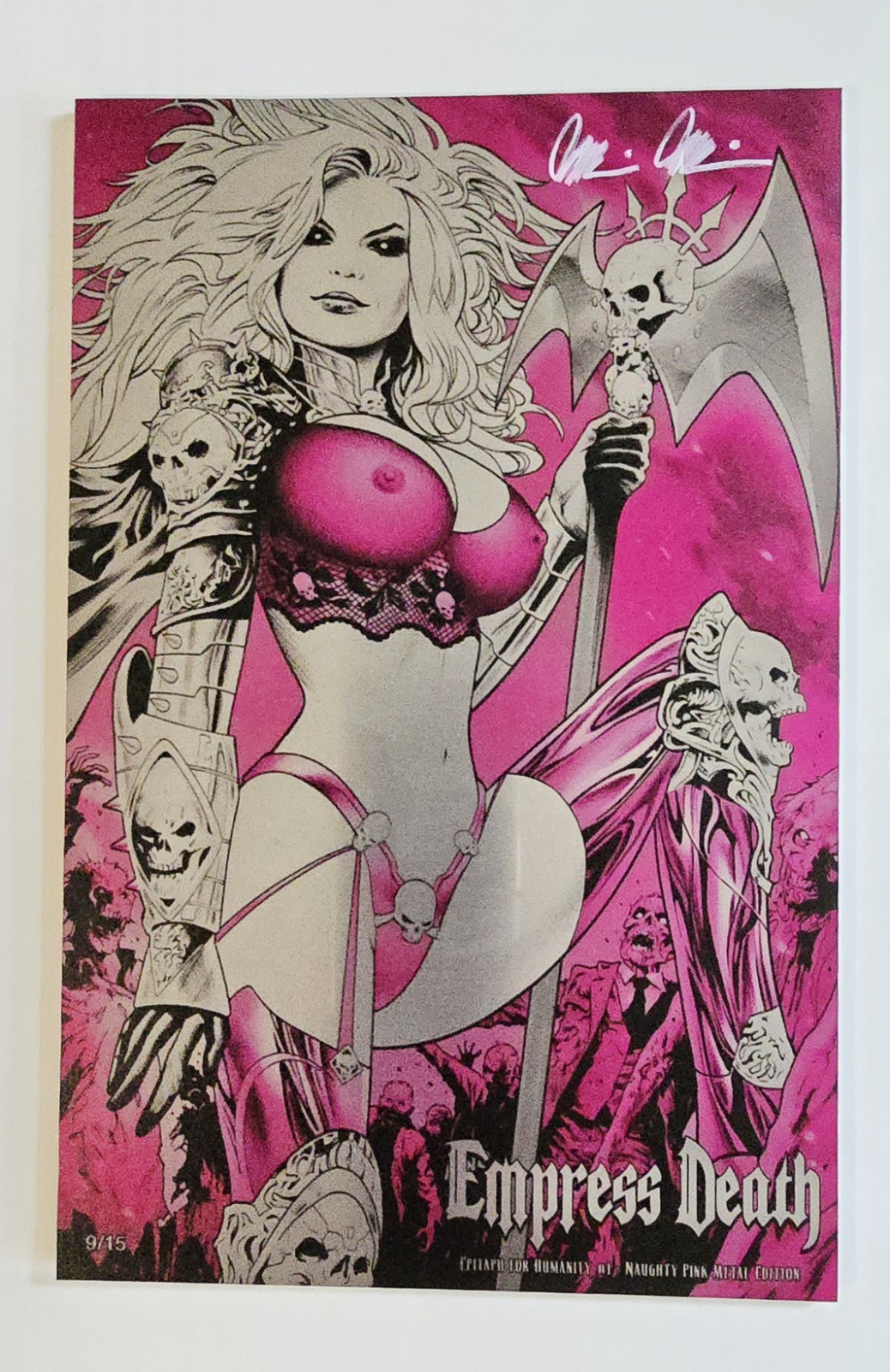 Lady Death: Epitaph for Humanity-N Pink Metal Edition 15 Total NM+ Land Cvr