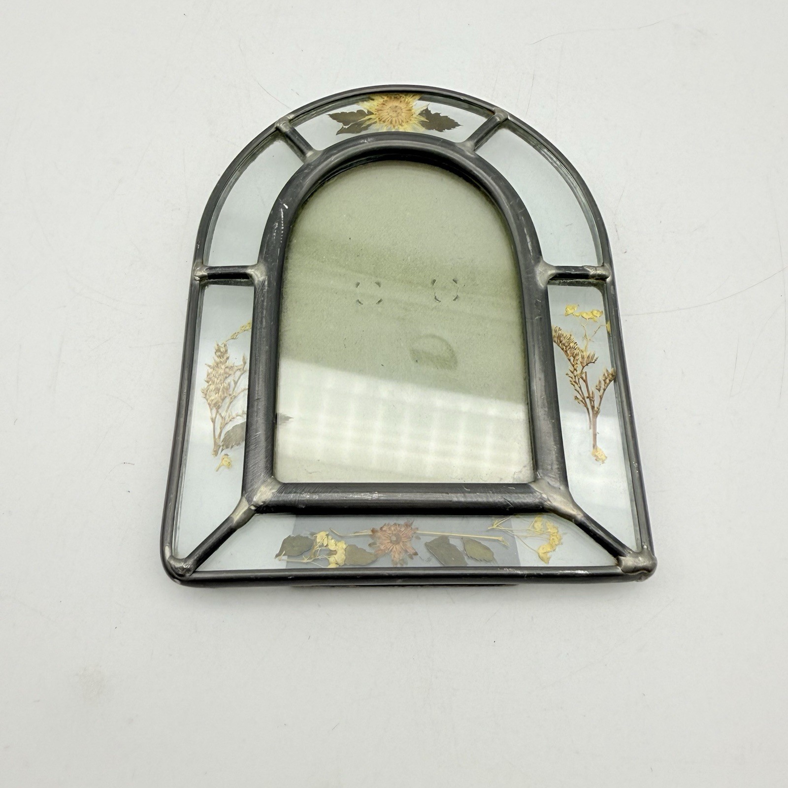 Vintage Small Dried Flower Glass Frame