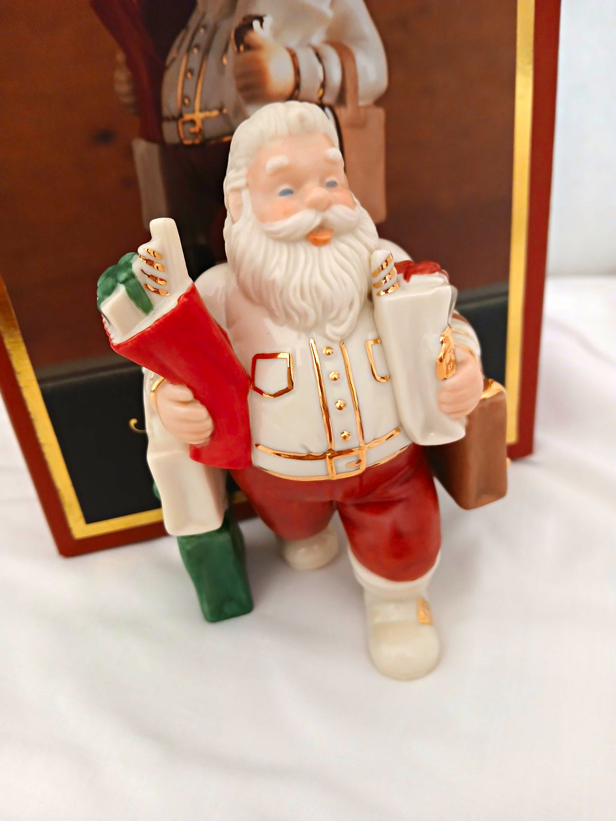 Lenox Santa's Pastimes Shopper Santa Porcelain Figurine, New in Box