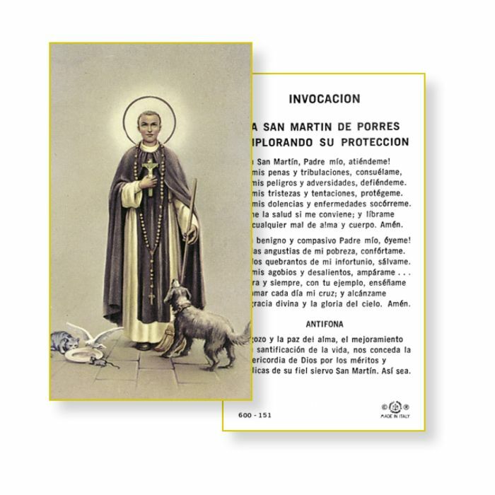 Invocacion: San Martin de Porres  - Spanish - Paperstock Holy Card
