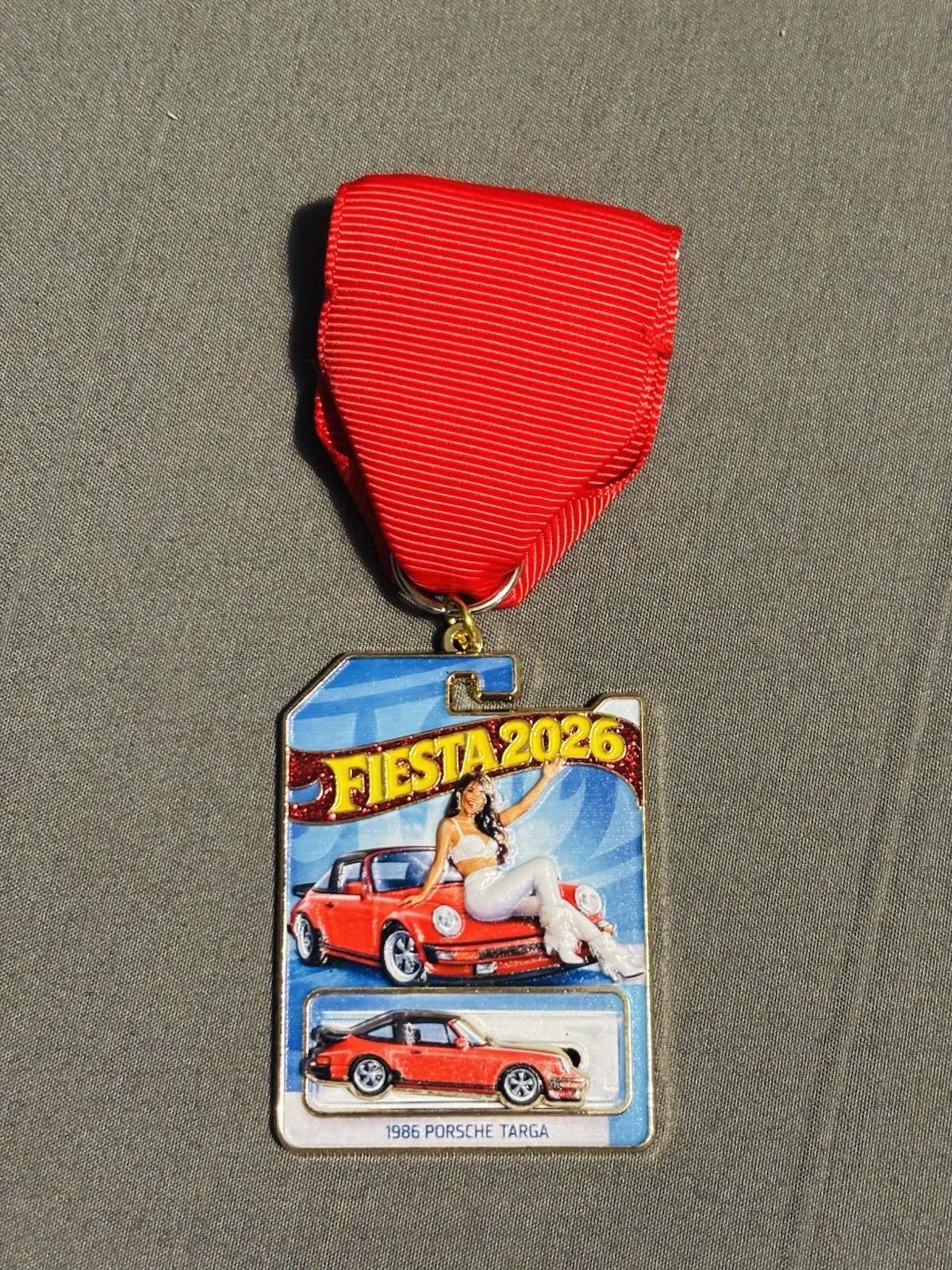 2026 Selena Hot Wheels Red Porsche Fiesta Medal - VERY RARE