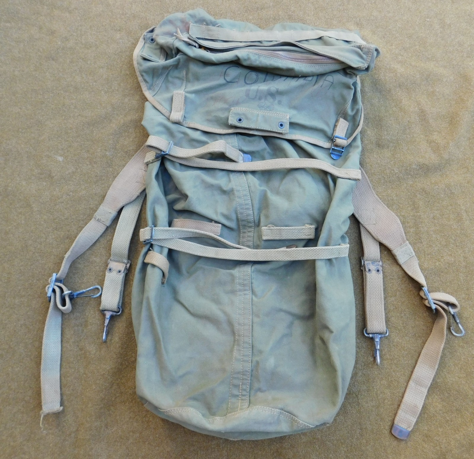 ORIGINAL WWII U.S. ARMY M-1942 JUNGLE PACK DATED 1942 - FOR PARTS OR REPAIR