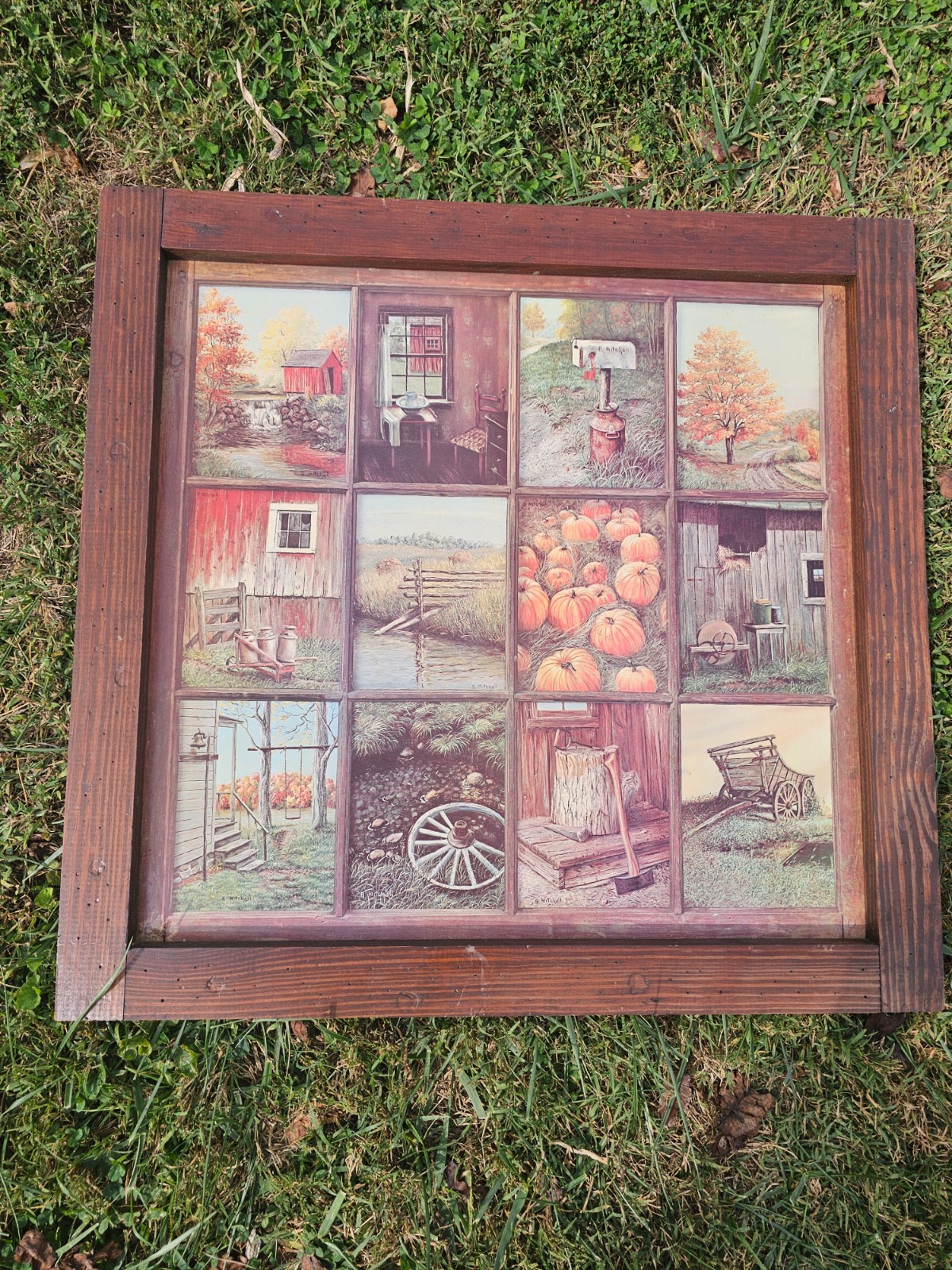 Vintage Homco Home Interiors 12-window-pane framed wall art