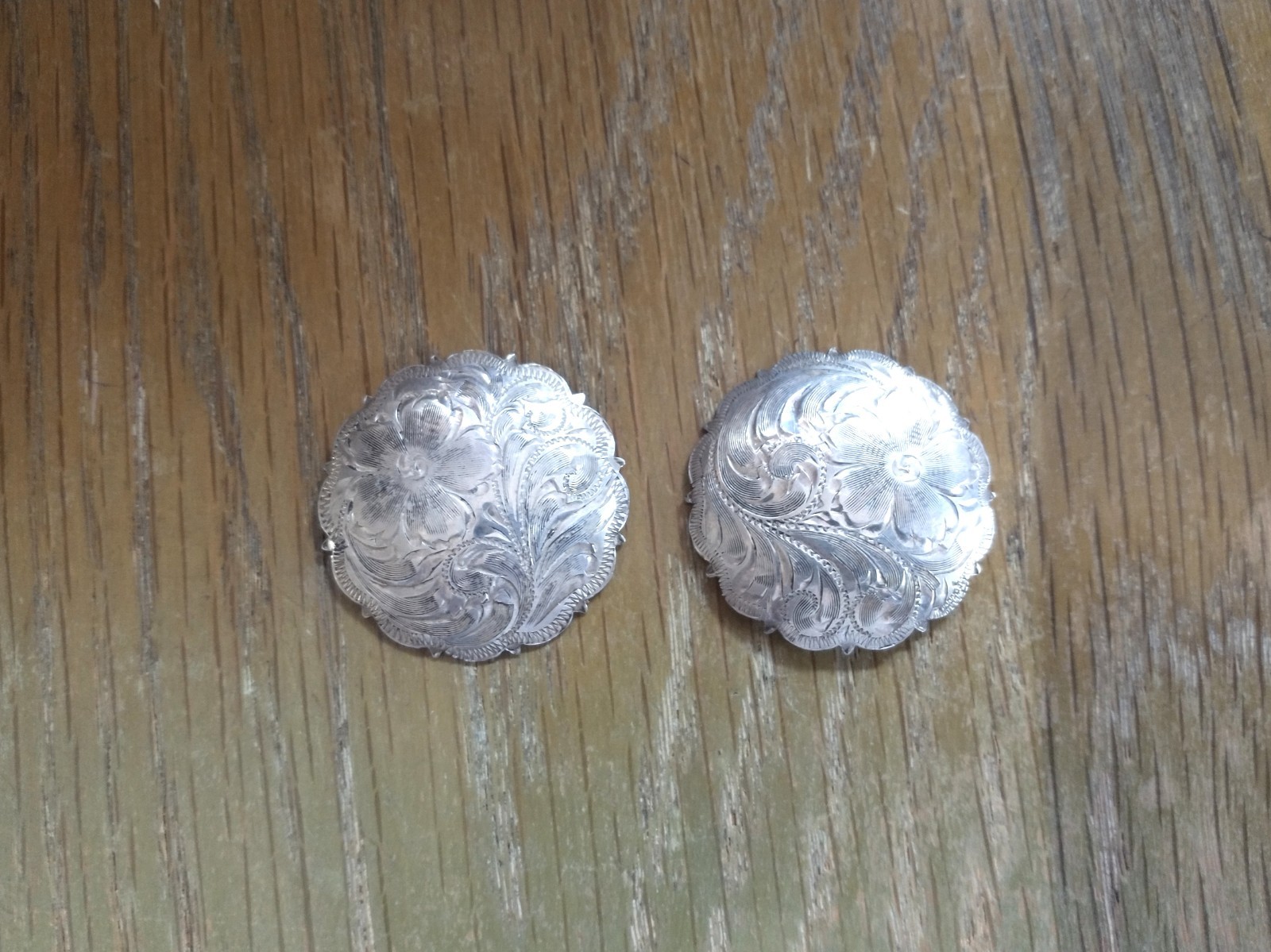 Vintage Sterling Silver Chicago Screw Conchos for Western Show Bridle Headstall