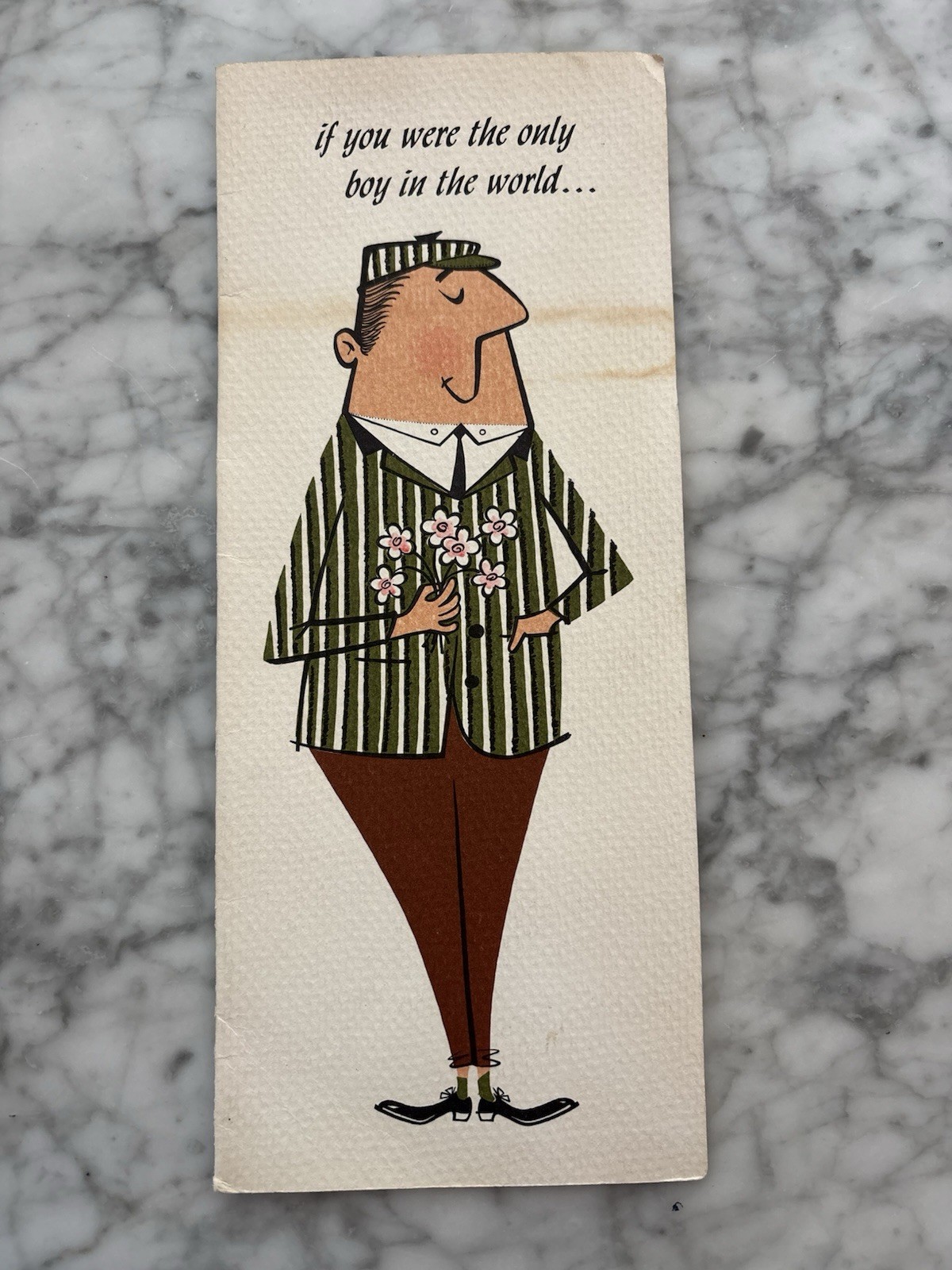 Vintage Unused 1960s Hi Brows Only Boy in the World Greeting Card
