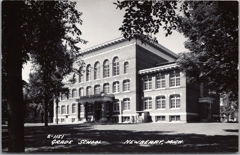 c1940s NEWBERRY, Michigan Real Photo RPPC Postcard \