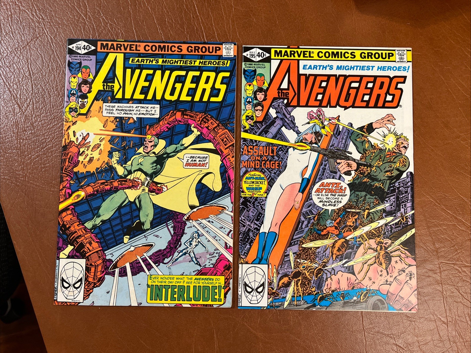 The Avengers Lot 2 w/KEY: VF & Up 1st Cameo Taskmaster #194-195 Marvel 1980