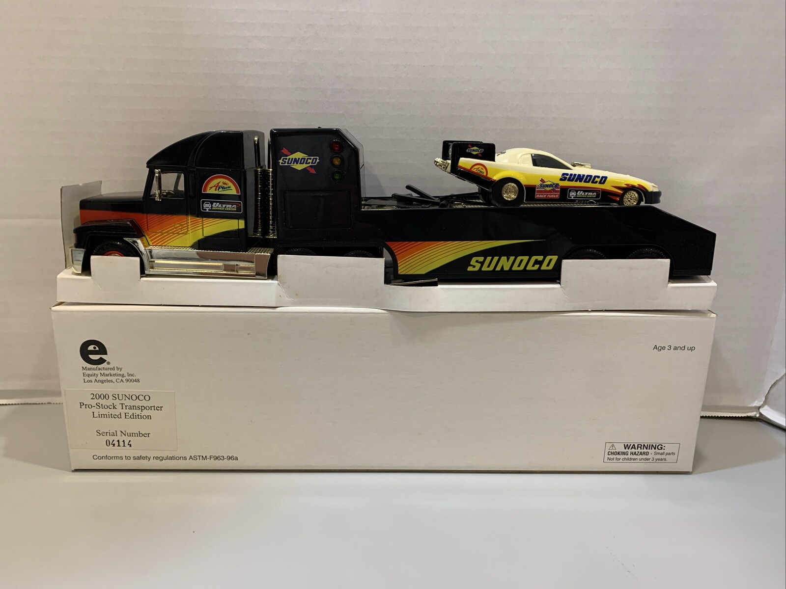 Sunoco 2000 GOLD Pro Stock Transporter w/Stock Car Limited Edition New In Box