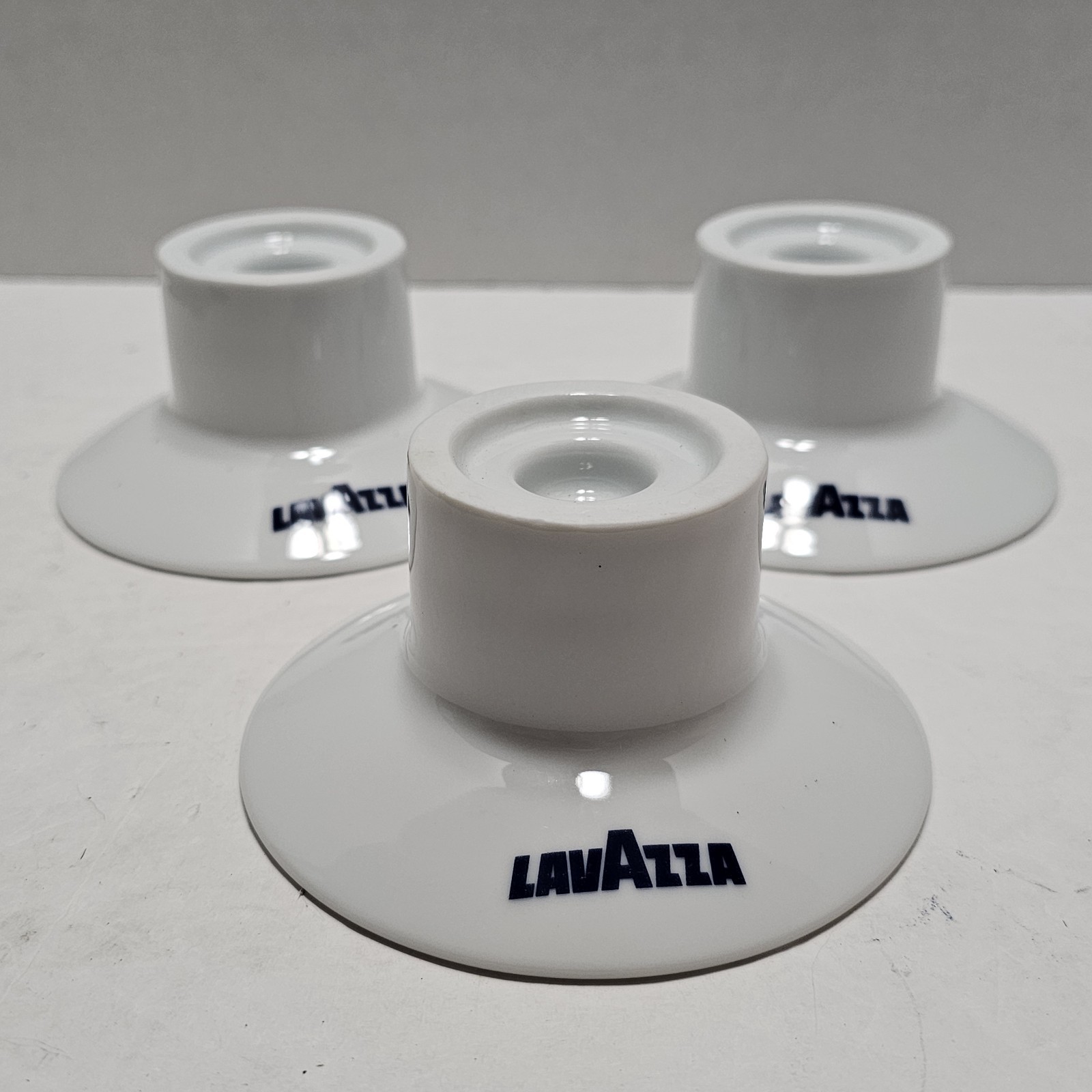 Lavazza Blue Ribbon Logo Ashtray - Candlestick Holder NO Chips Set of 3 ITALY