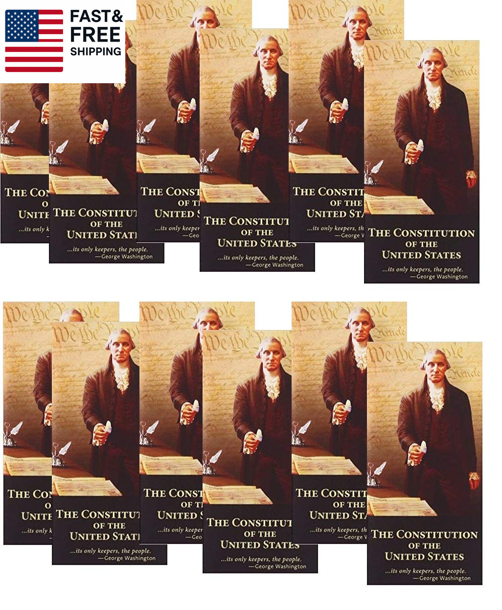 12- Pocket United States Constitution and Declaration of Independence (Package o
