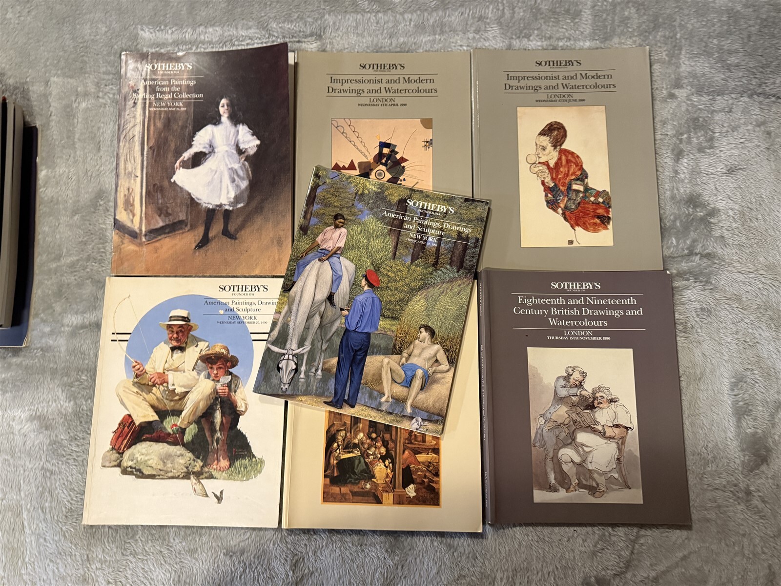 SOTHEBY'S AUCTION CATALOG LOT OF 7 - 1988 1990 PAINTINGS DRAWINGS WATERCOLOURS